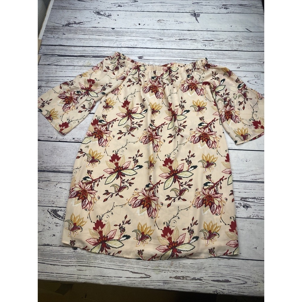 CAROLINA BELLE MONTREAL Top Floral Off Shoulder Boho Bell Sleeve Blouse Medium